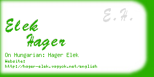 elek hager business card